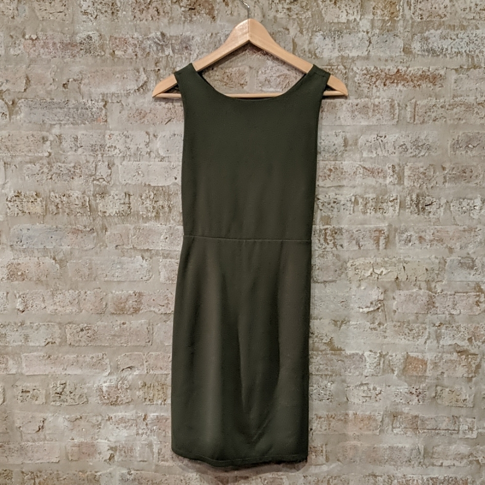 Alice + Olivia - Forest green dress with open back